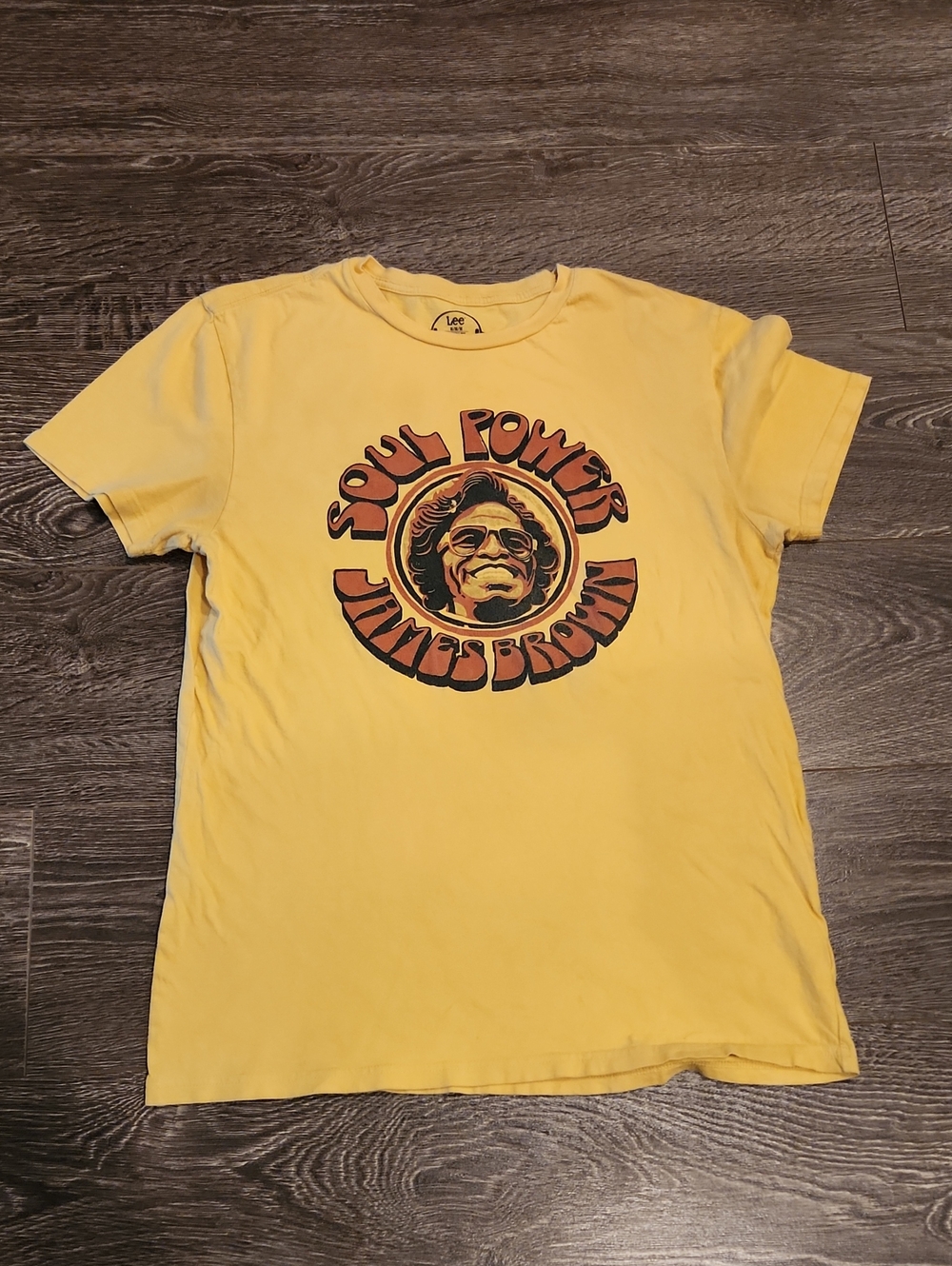James Brown Soul Power Yellow Lee Graphic T Shirt Size Medium